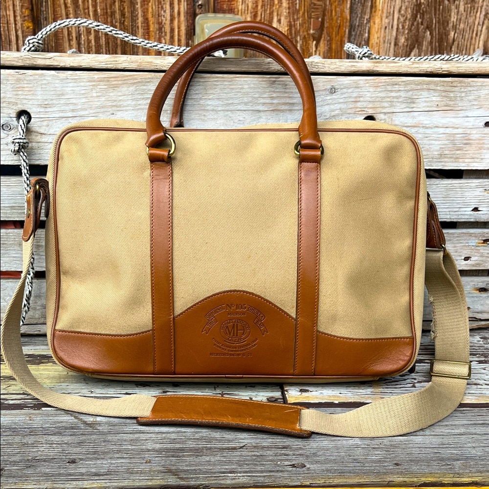 Vintage Ghurka No 105 Madison Canvas Leather Briefcase Messenger USA Rare - Picture 6 of 17